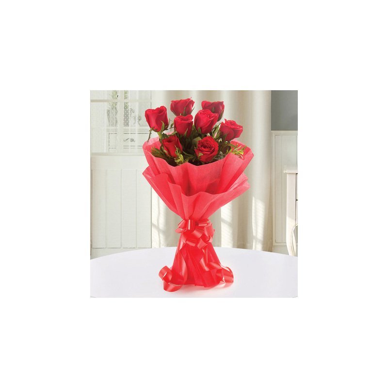 Enigmatic 8 Red Roses