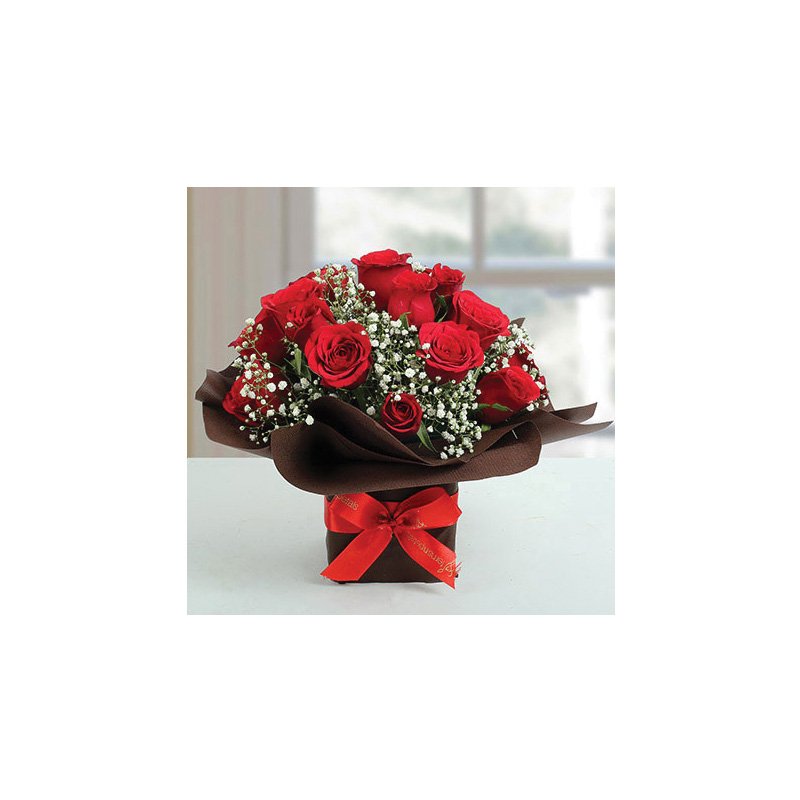 Exotic Red Roses Arrangement